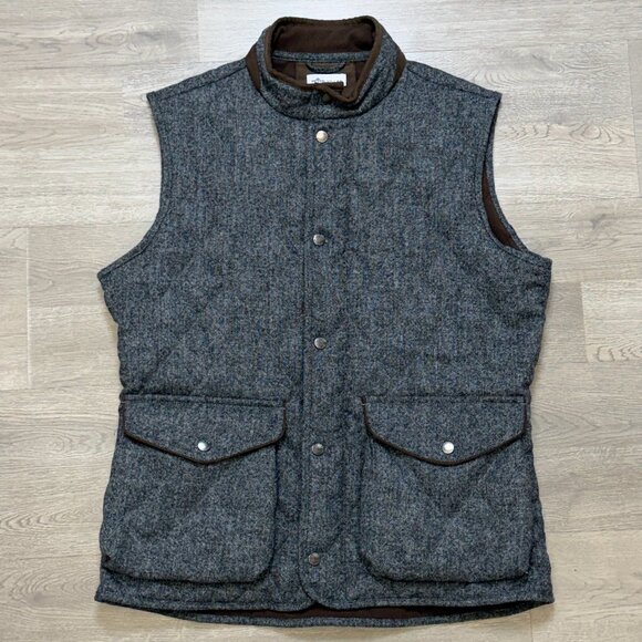 PETER MILLAR Men's Medium Delta Donegal Tweed Shetland Wool Quilted Vest Lined - Picture 1 of 11